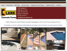 Tablet Screenshot of clarkconcreteforms.com